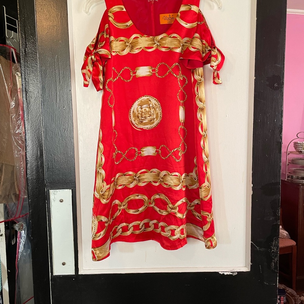 Vintage dress with coin motif